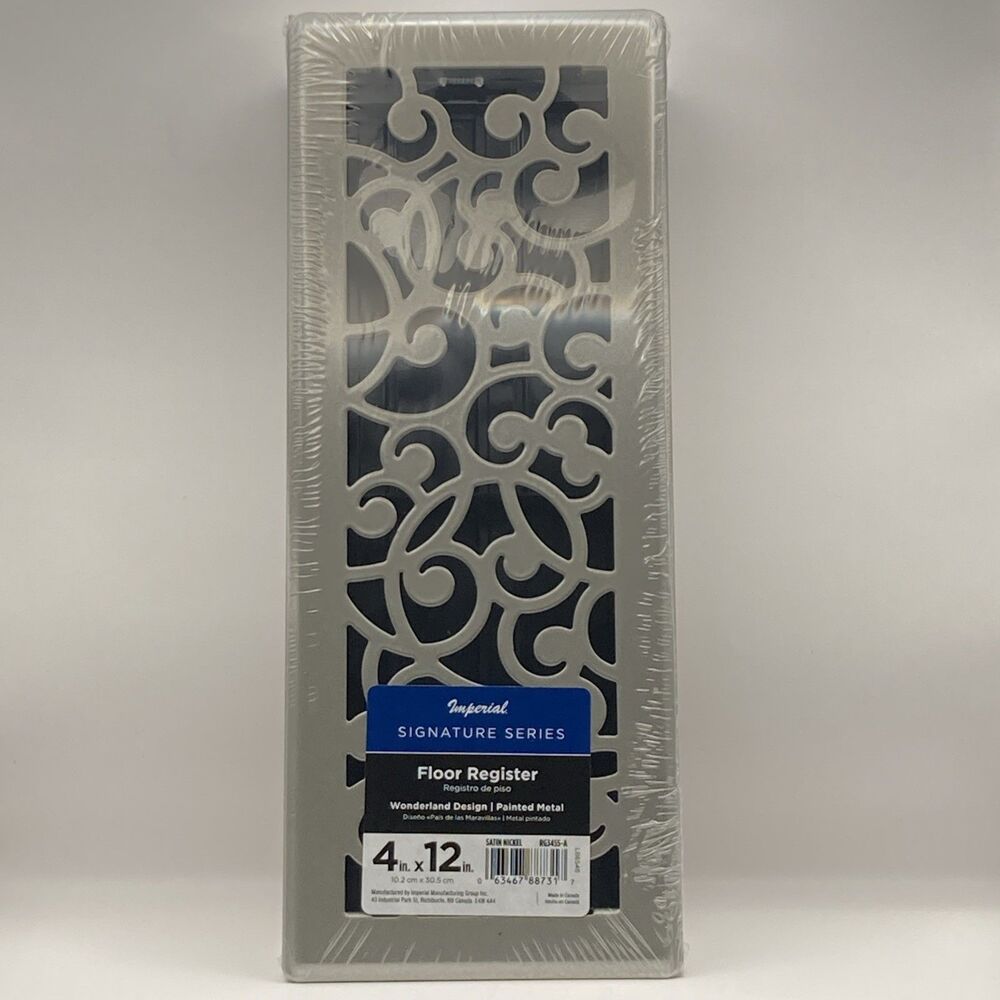 Imperial Wonderland 4 In. x 12 In. Satin Nickel Steel Floor Register RG3454